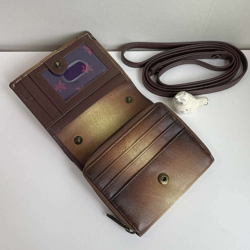 Anuschka RFID Genuine Leather Wallet Crossbody